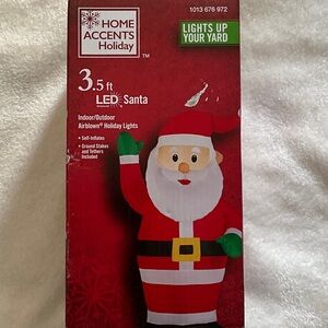 Home Accents Holiday 3.5 ft Red LED Santa Inflatable
